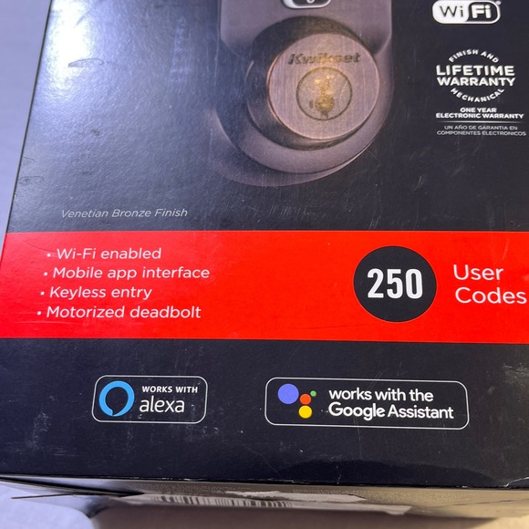 Kwikset Halo Venetian Bronze Wi-Fi Keypad Smart Lock 250 User Codes Deadbolt NEW - Picture 7 of 9